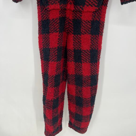 SKIMS Cozy Knit Red Black Buffalo Plaid Onesie Unisex Size Small / Medium - Picture 9 of 9